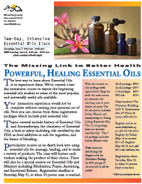 Essential Oils Class Flier